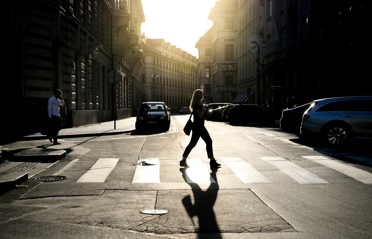Women Walking Cross the Street